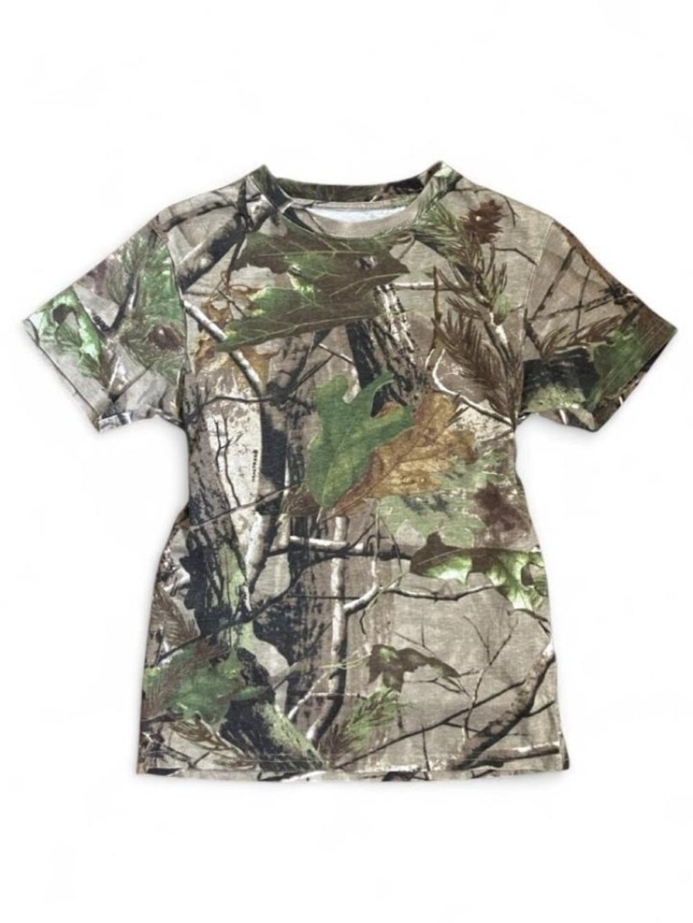 Game Winner Realtree Camo Logo Crew Neck Cotton Knit T-Shirt Women’s L